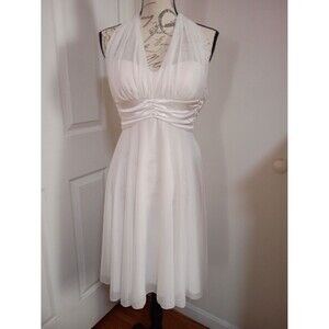 Studio One-Shoulder White Chiffon Cocktail SIZE S Dress #258